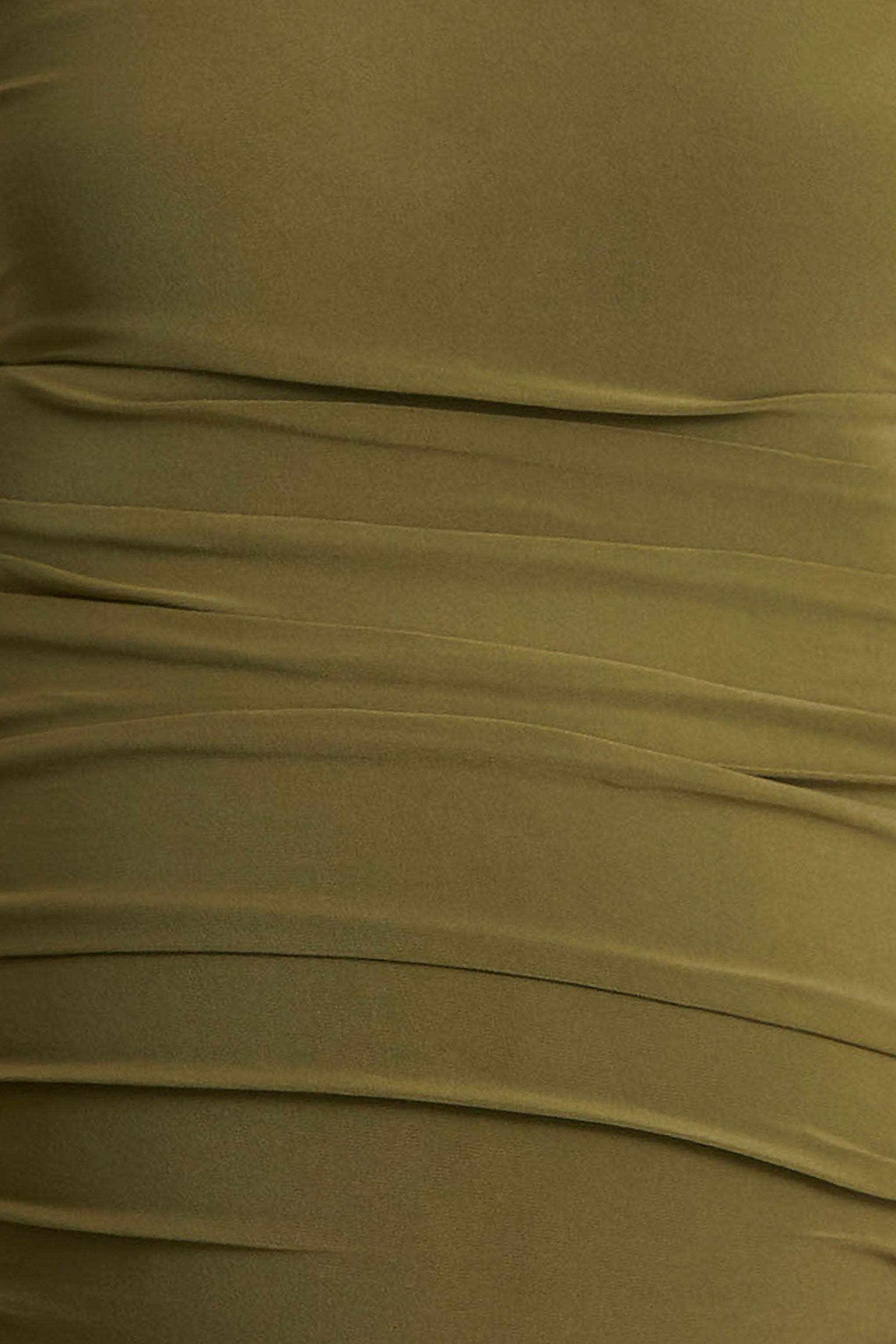 Lisbon Olive Maternity Square Neck Ruched Midi Dress – second lifestyle photo