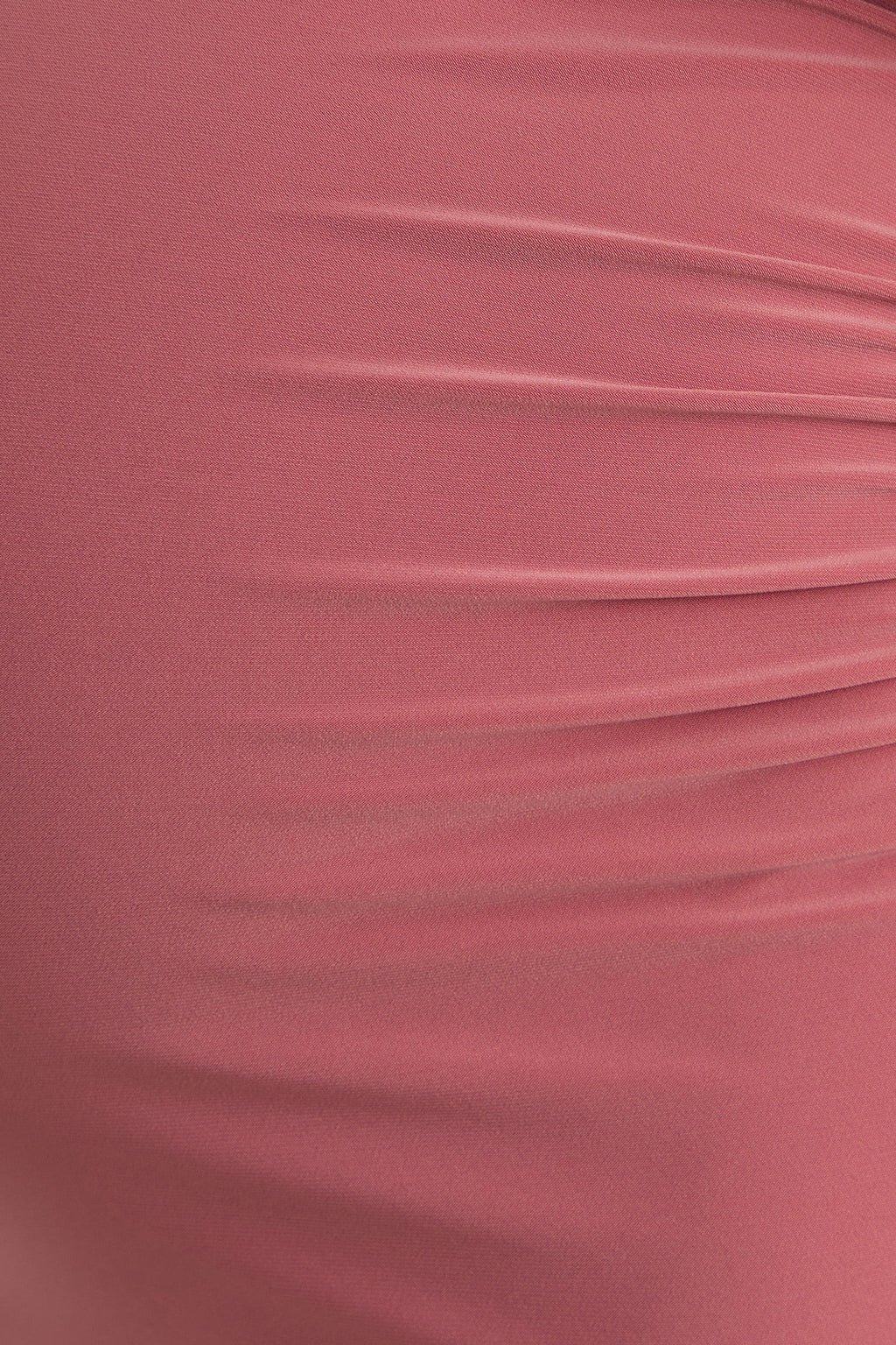 Carlotta Blush Pink Bardot Maternity Maxi Dress With Chiffon Cape – additional view