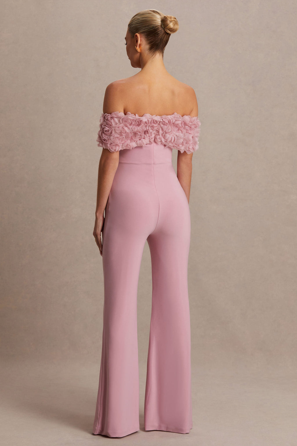 Driftly | Sallow Pink Floral Bardot Maternity Jumpsuit