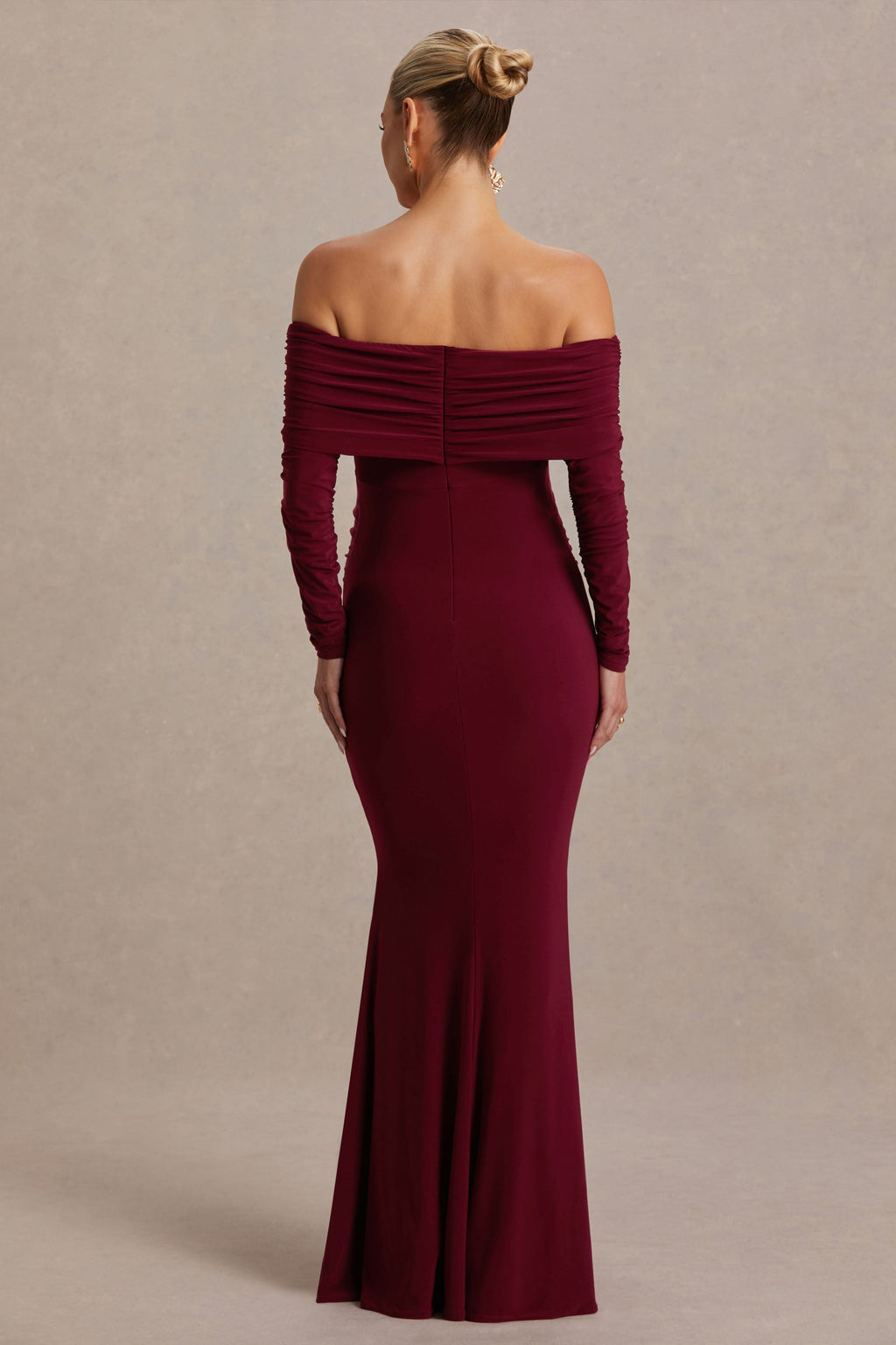 Odessa Berry Bardot-Neck Maternity Maxi Dress – lifestyle photo
