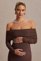 Elspeth Brown Bardot-Neck Maternity Midi Dress – second lifestyle photo
