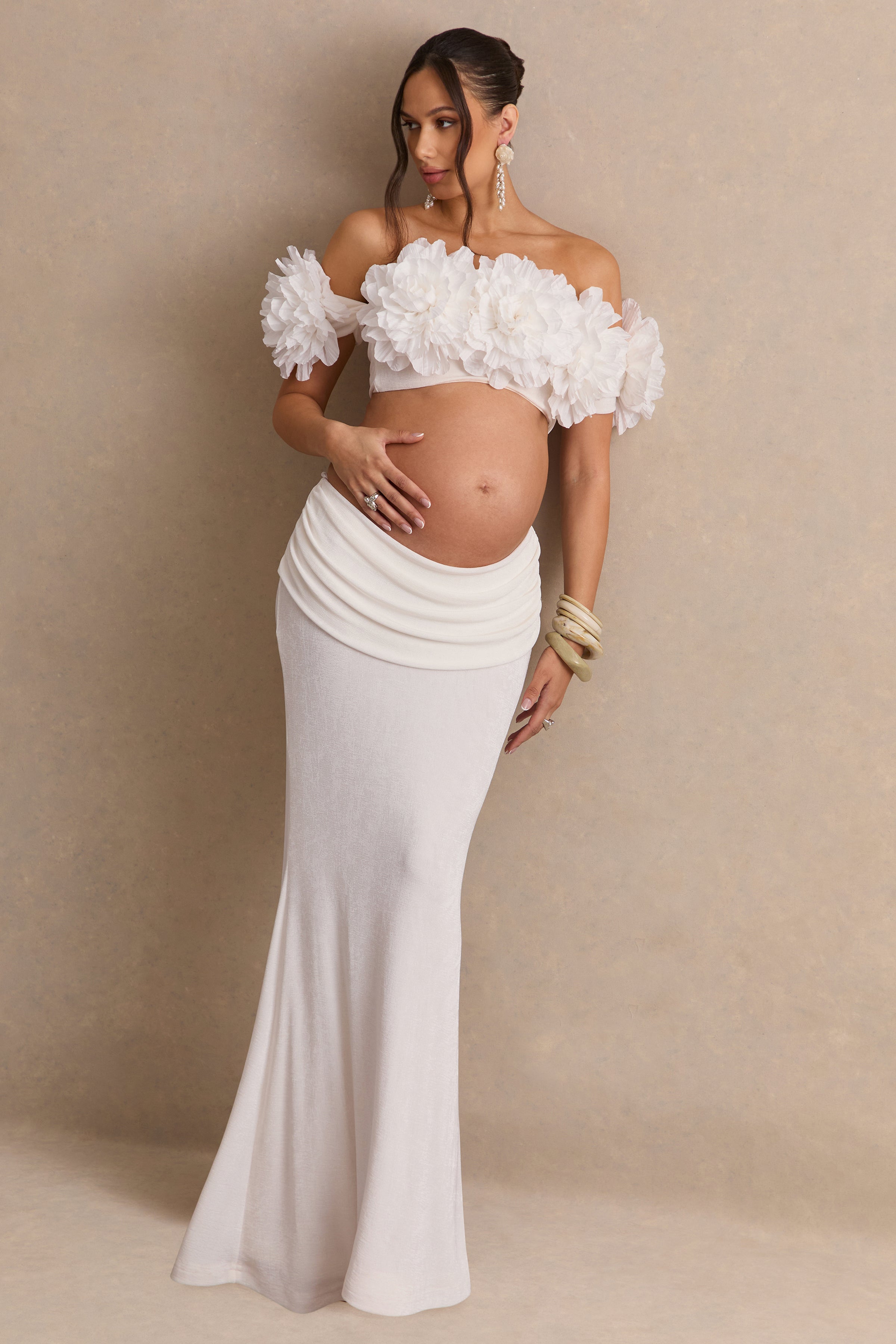 Driftly | Skirt Women's White Maxi