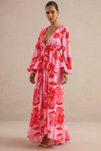 Driftly | Skirt Women's Pink Chiffon Maxi