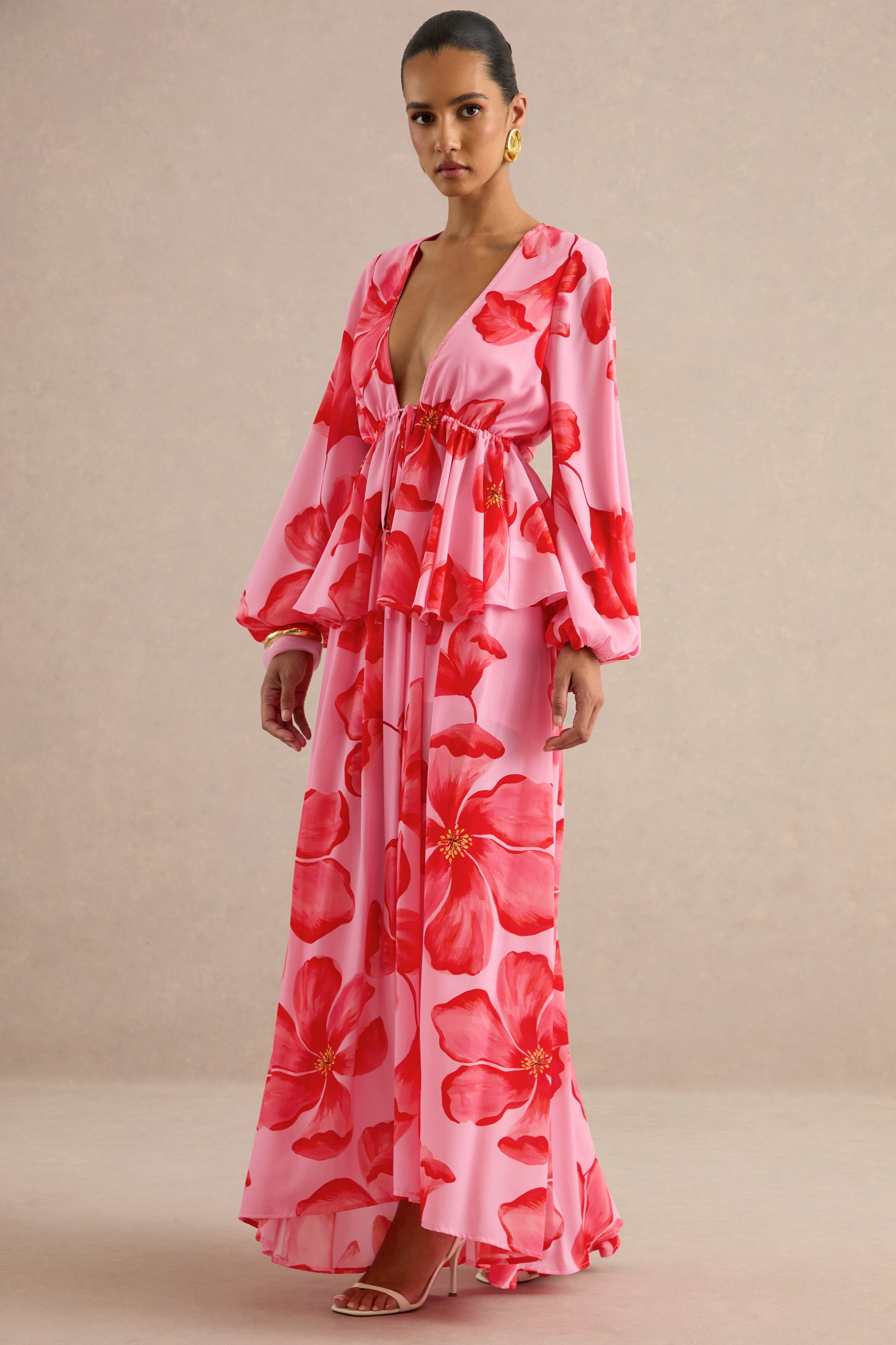 Driftly | Skirt Women's Pink Chiffon Maxi