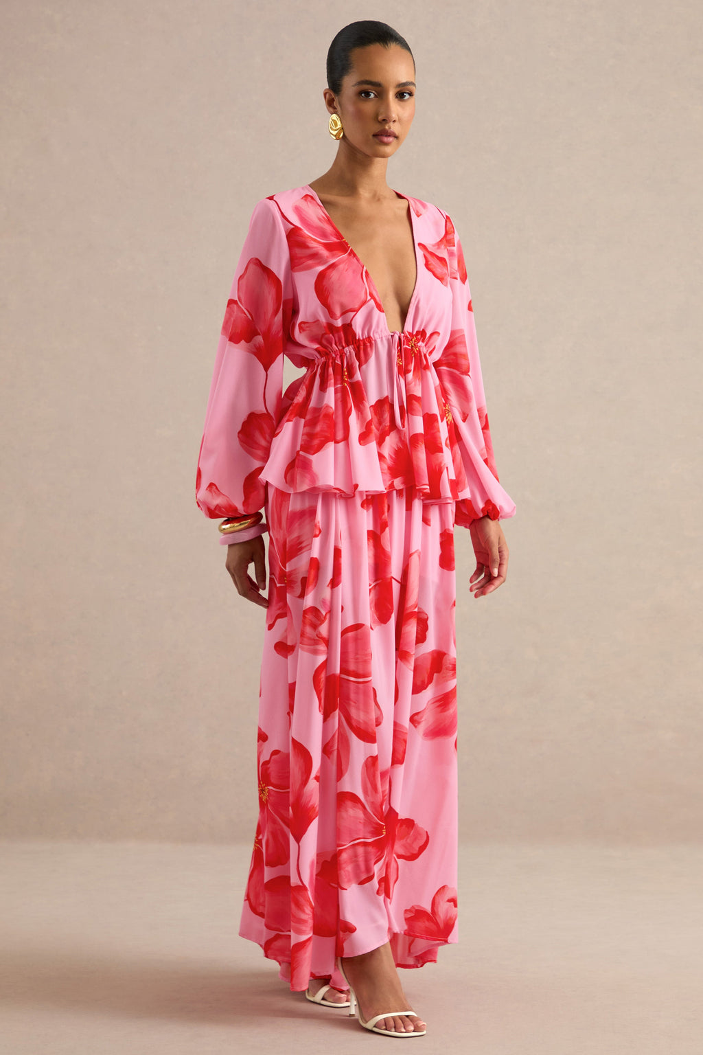Driftly | Skirt Women's Pink Chiffon Maxi