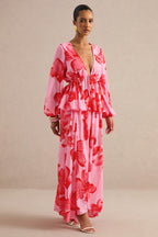 Driftly | Skirt Women's Pink Chiffon Maxi