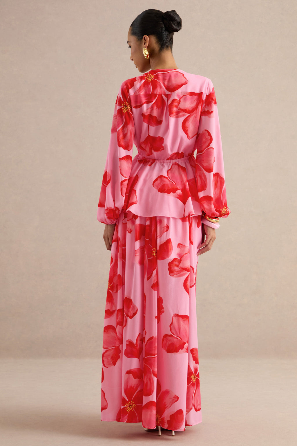 Driftly | Skirt Women's Pink Chiffon Maxi