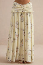 Driftly | Skirt Women's Yellow Floral Print Maxi