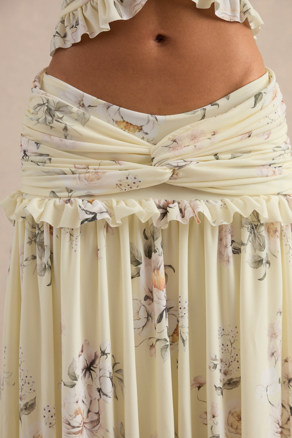Driftly | Skirt Women's Yellow Floral Print Maxi