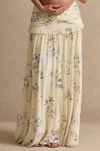 Driftly | Skirt Women's Yellow Floral Print Maxi