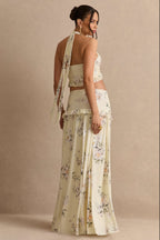 Driftly | Skirt Women's Yellow Floral Print Maxi