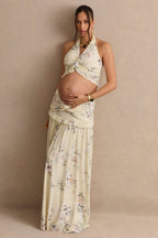 Driftly | Skirt Women's Yellow Floral Print Maxi