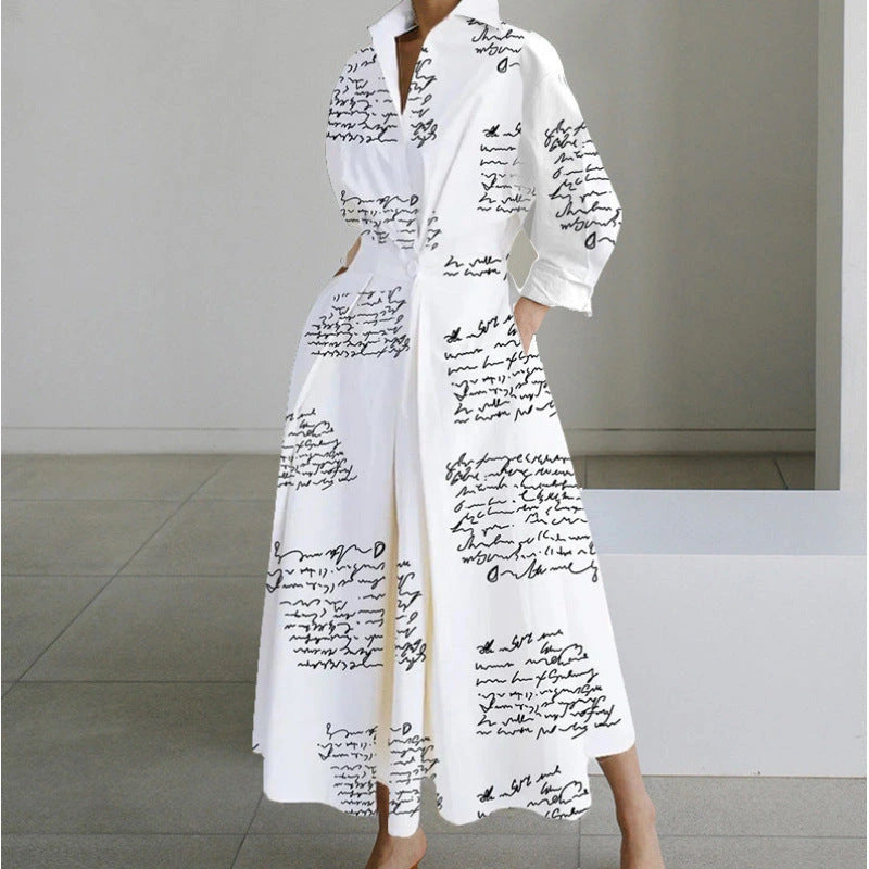 Woman wearing a white polka front wrap collared maxi dress - lifestyle photo
