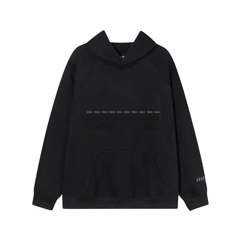 Black oversized hoodie, front view