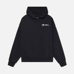 Driftly black oversized love print pullover hoodie, flat lay front