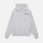 Driftly grey oversized love print pullover hoodie, flat lay front