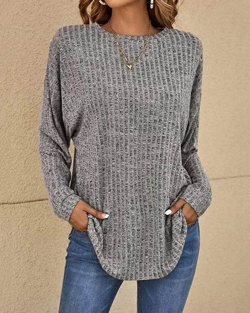Driftly crew neck jumper in grey, front view