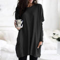 Black long sleeve oversized pocket top on model