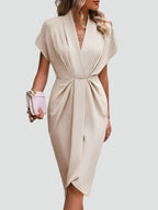 Driftly | Cocktail Dress Women's Midi Elegant - Chiffon