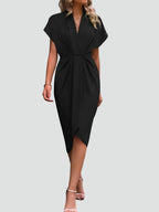 Driftly | Cocktail Dress Women's Midi Elegant - Chiffon