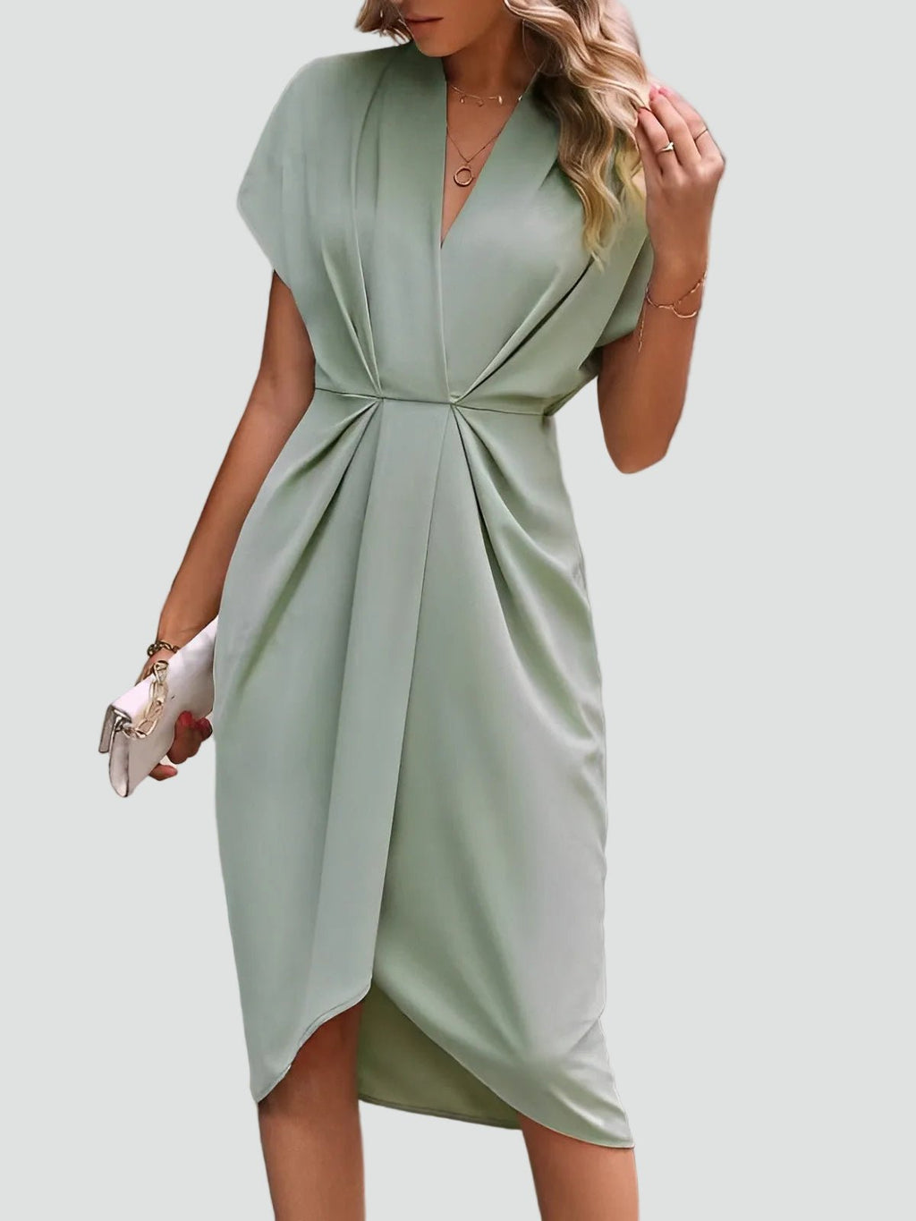 Driftly | Cocktail Dress Women's Midi Elegant - Chiffon
