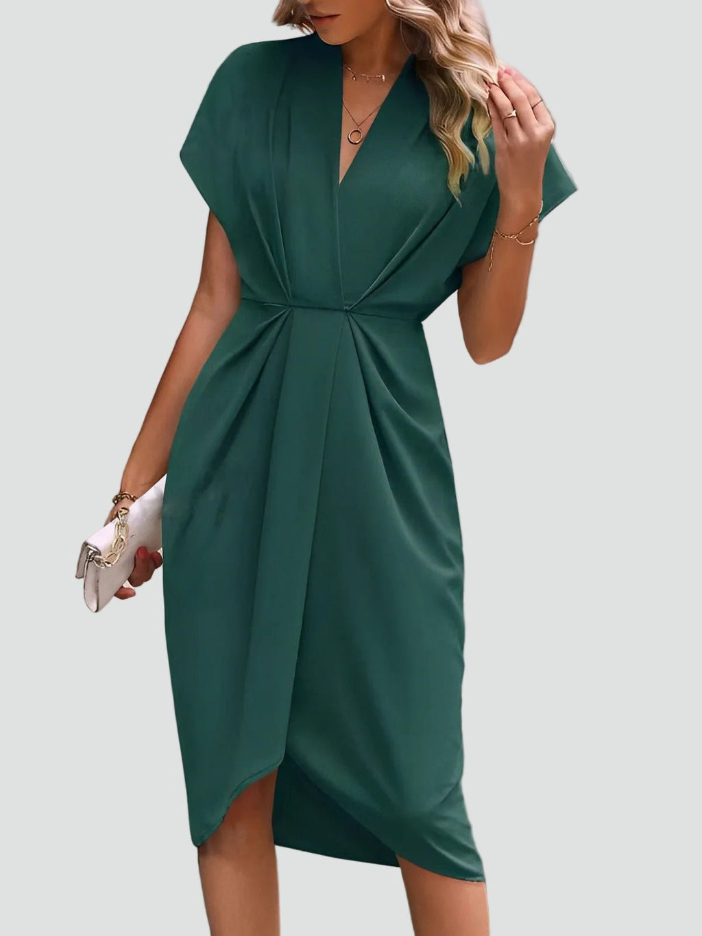 Driftly | Cocktail Dress Women's Midi Elegant - Chiffon