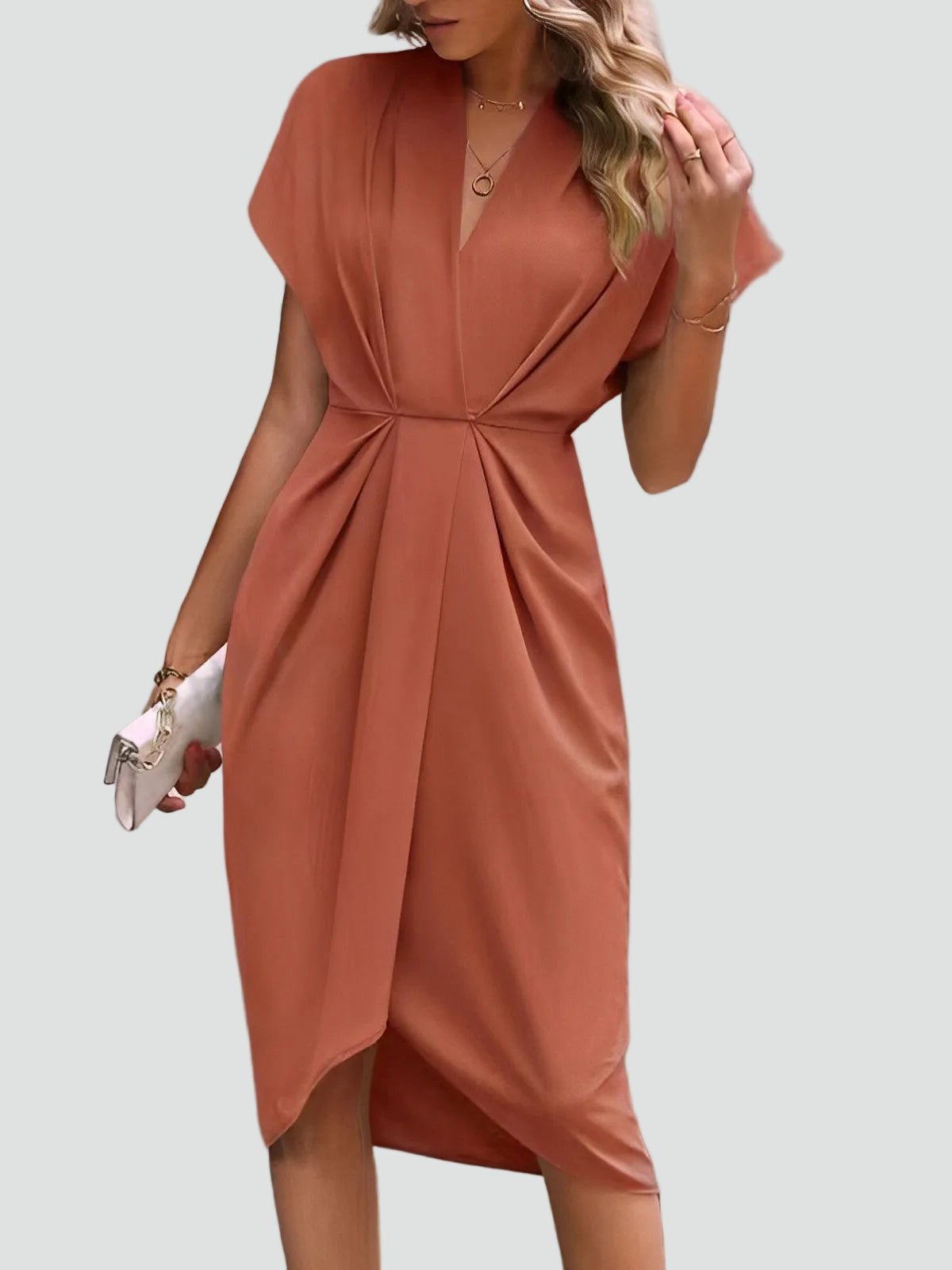 Driftly | Cocktail Dress Women's Midi Elegant - Chiffon