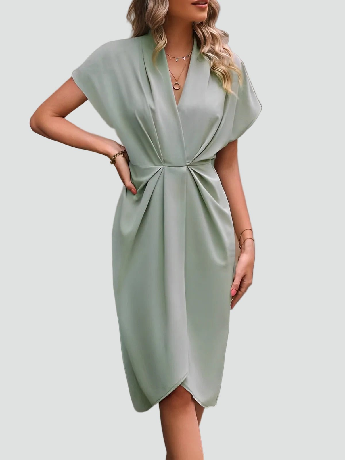Driftly | Cocktail Dress Women's Midi Elegant - Chiffon