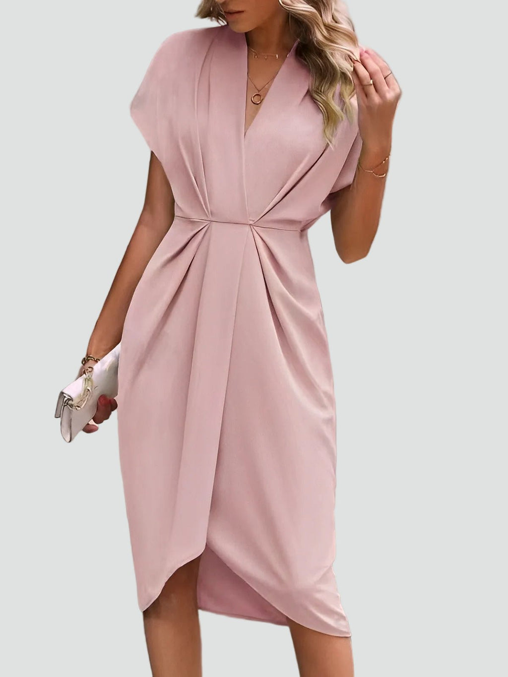 Driftly | Cocktail Dress Women's Midi Elegant - Chiffon