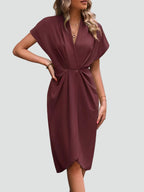 Driftly | Cocktail Dress Women's Midi Elegant - Chiffon