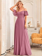 Driftly | Dress Women's Maxi Off-Shoulder - Chiffon