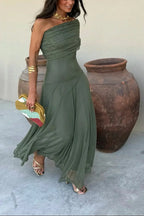 Driftly | Dress Women's Maxi One-Shoulder - Polyester