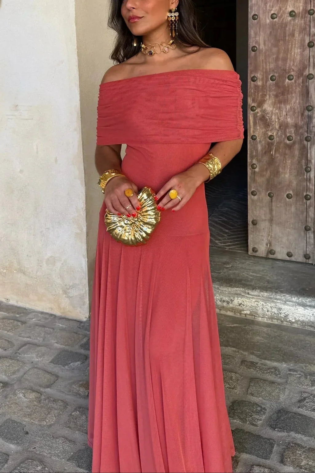 Driftly | Dress Women's Maxi One-Shoulder - Polyester