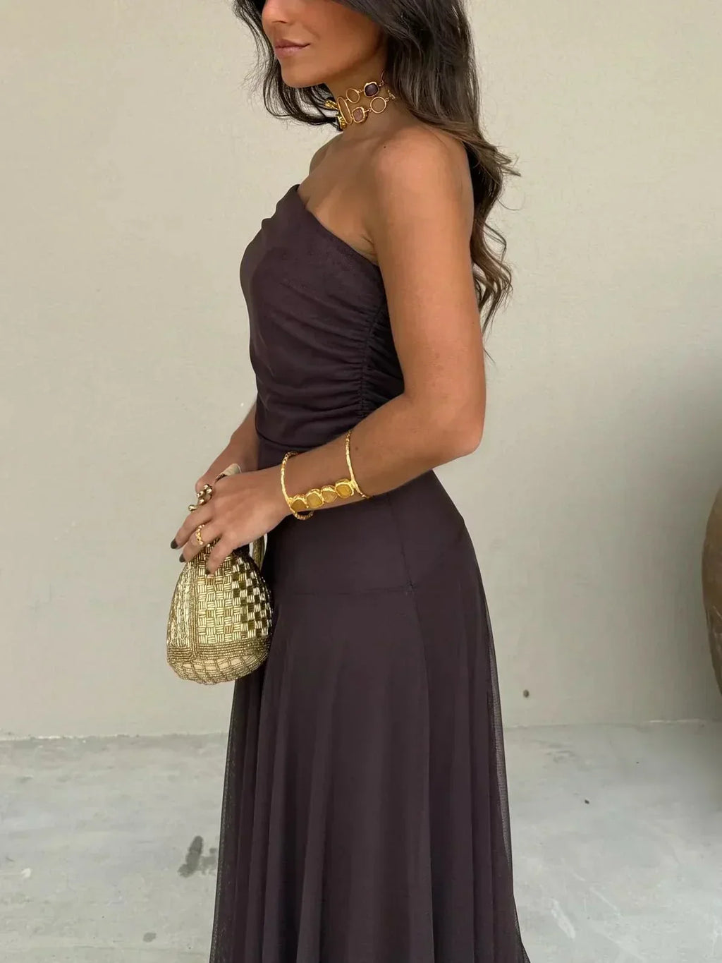 Driftly | Dress Women's Maxi Off-Shoulder - Polyester