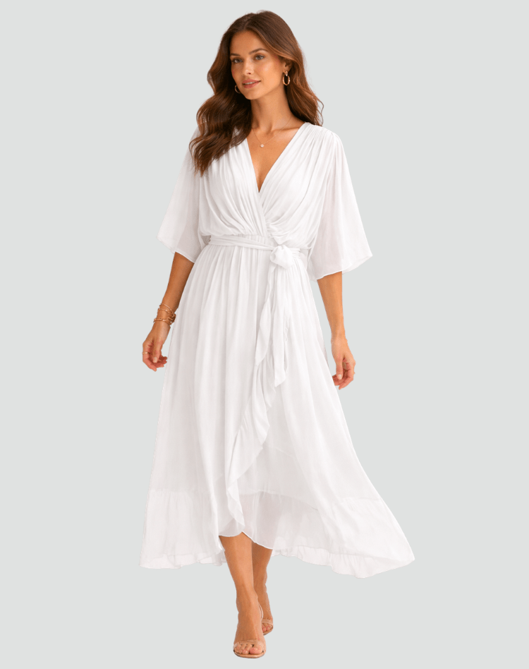Driftly | Dress Women's Midi Elegant - Polyester