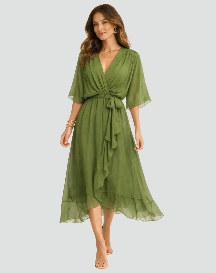 Driftly | Dress Women's Midi Elegant - Polyester