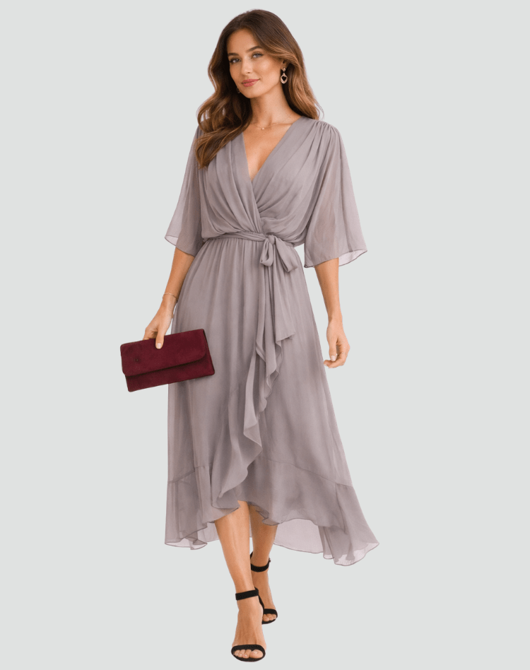 Driftly | Dress Women's Midi Elegant - Polyester