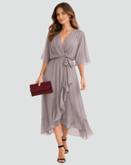 Driftly | Dress Women's Midi Elegant - Polyester