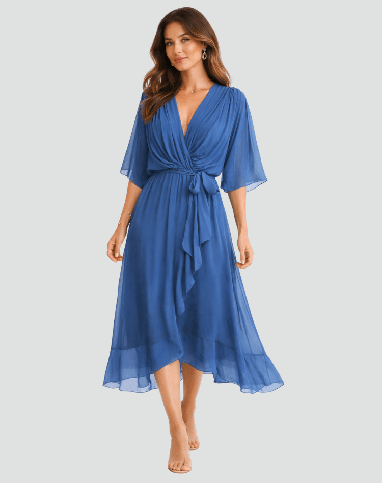 Driftly | Dress Women's Midi Elegant - Polyester