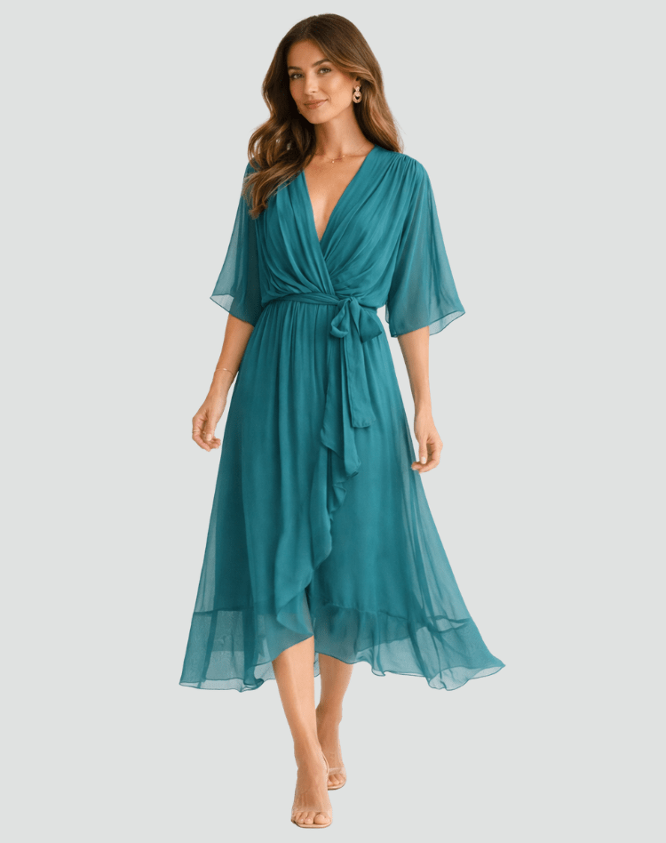 Driftly | Dress Women's Midi Elegant - Polyester
