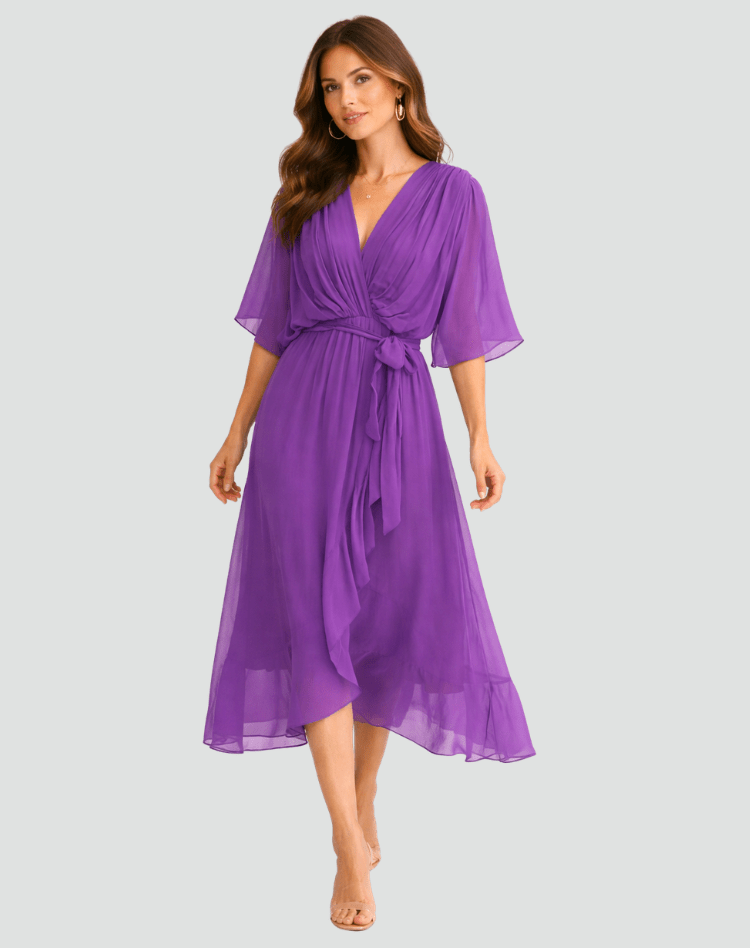 Driftly | Dress Women's Midi Elegant - Polyester