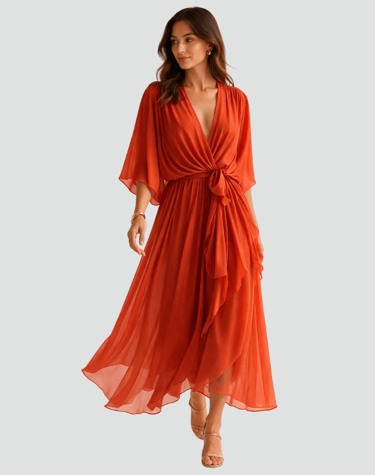 Driftly | Dress Women's Midi Elegant - Polyester