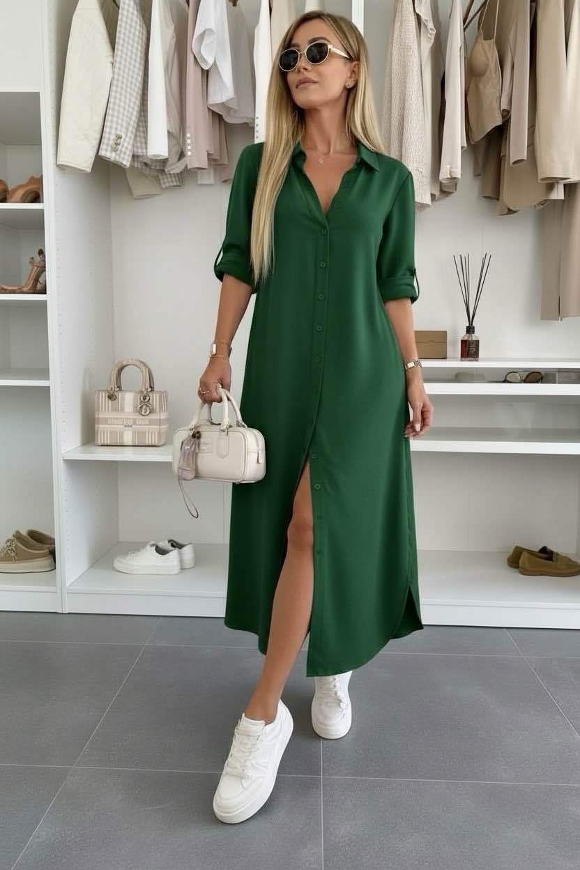 Driftly | Dress Women's Midi Oversized - Cotton