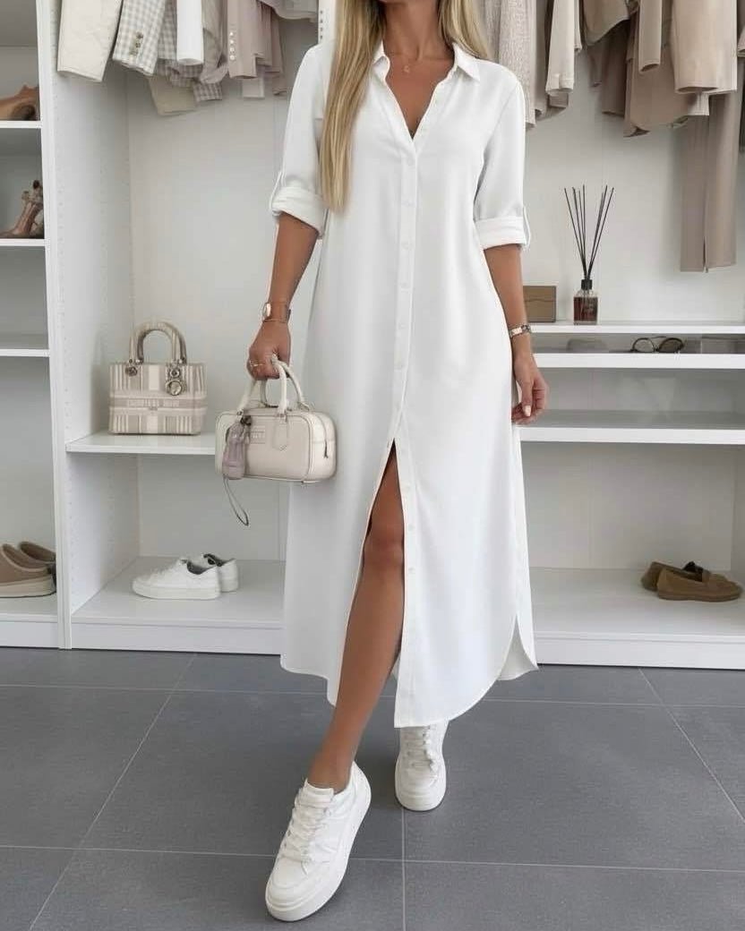 Driftly | Dress Women's Midi Oversized - Cotton