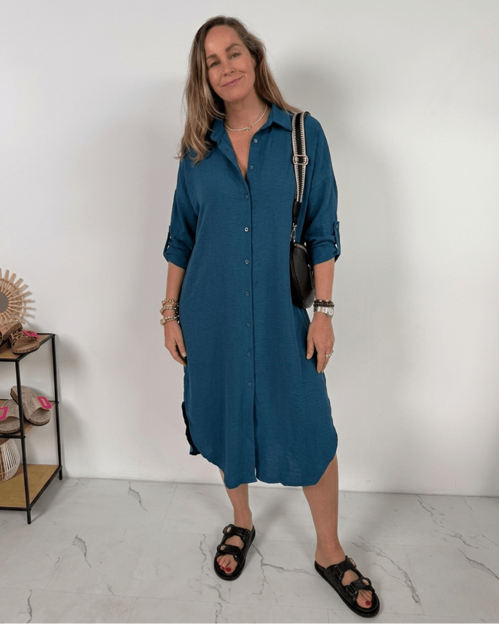 Driftly | Dress Women's Midi Oversized - Cotton