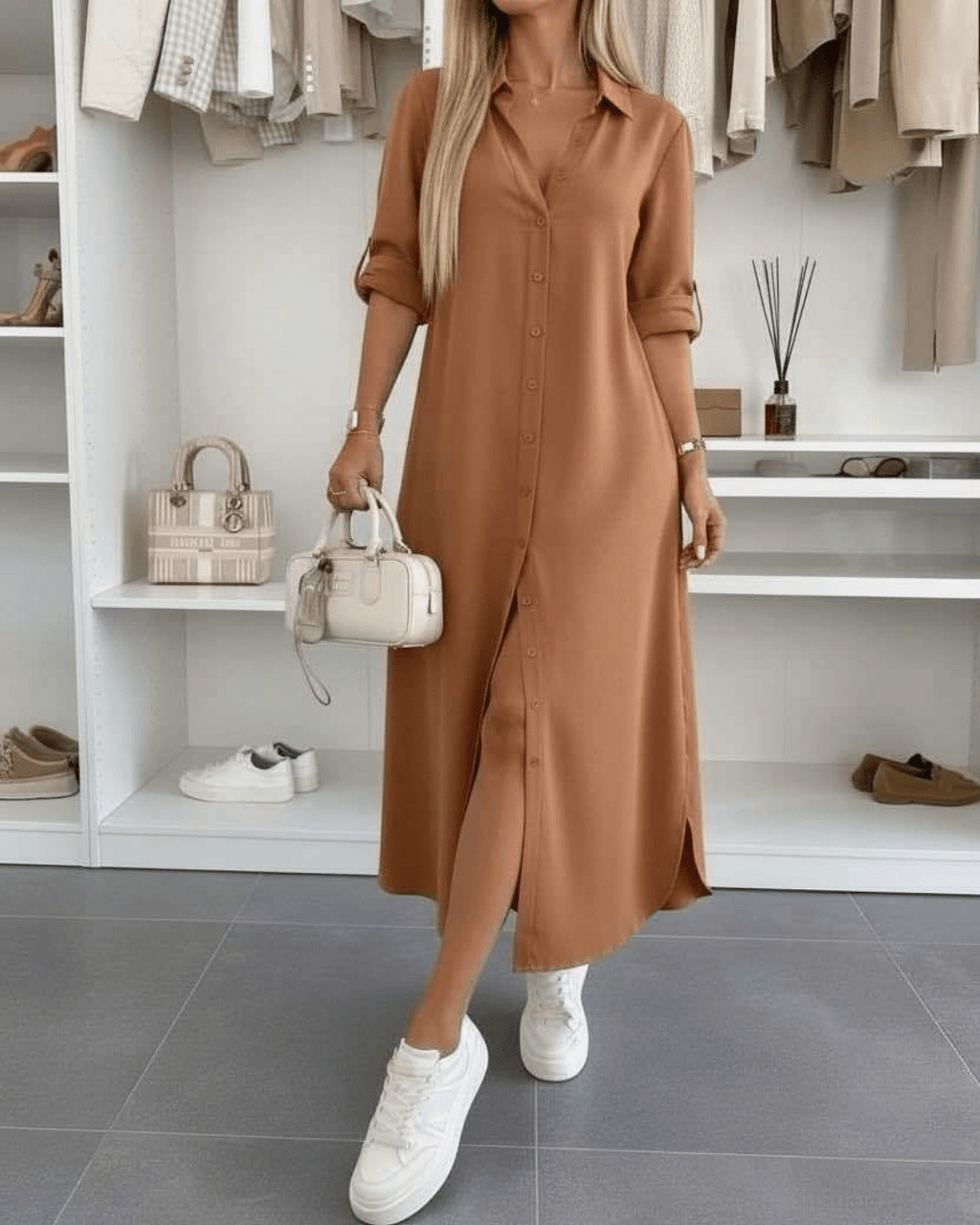 Driftly | Dress Women's Midi Oversized - Cotton