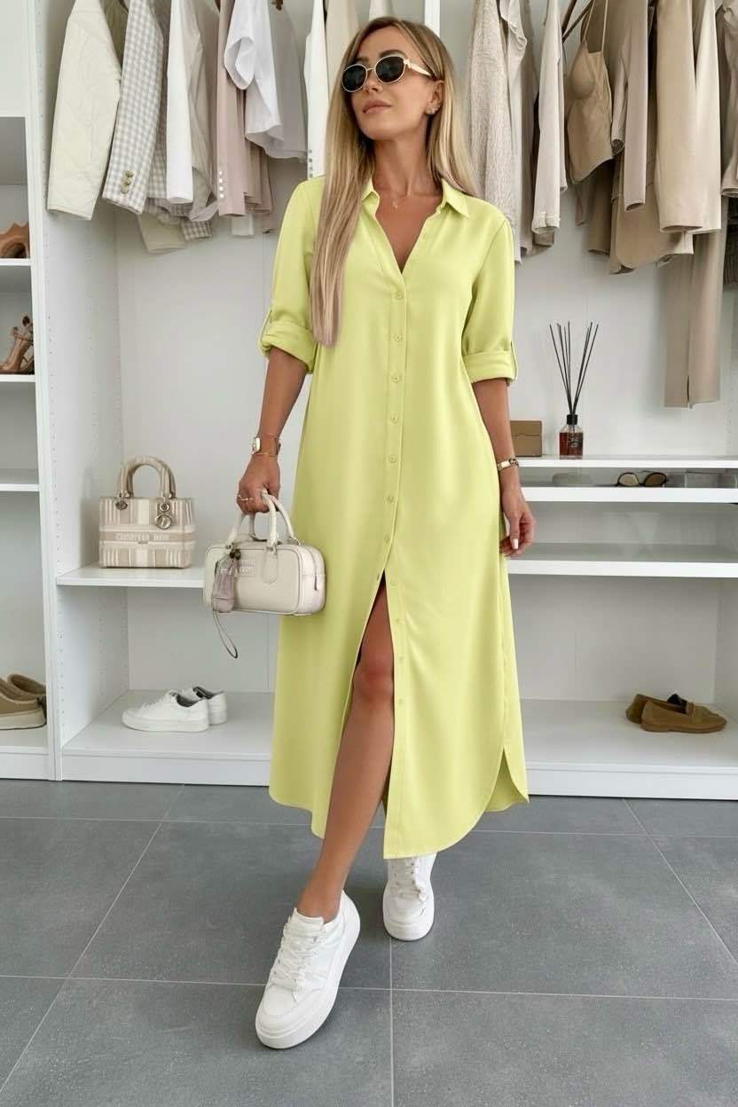 Driftly | Dress Women's Midi Oversized - Cotton