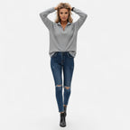 Driftly | Sweater Women's Zipper Stand-Collar Knit
