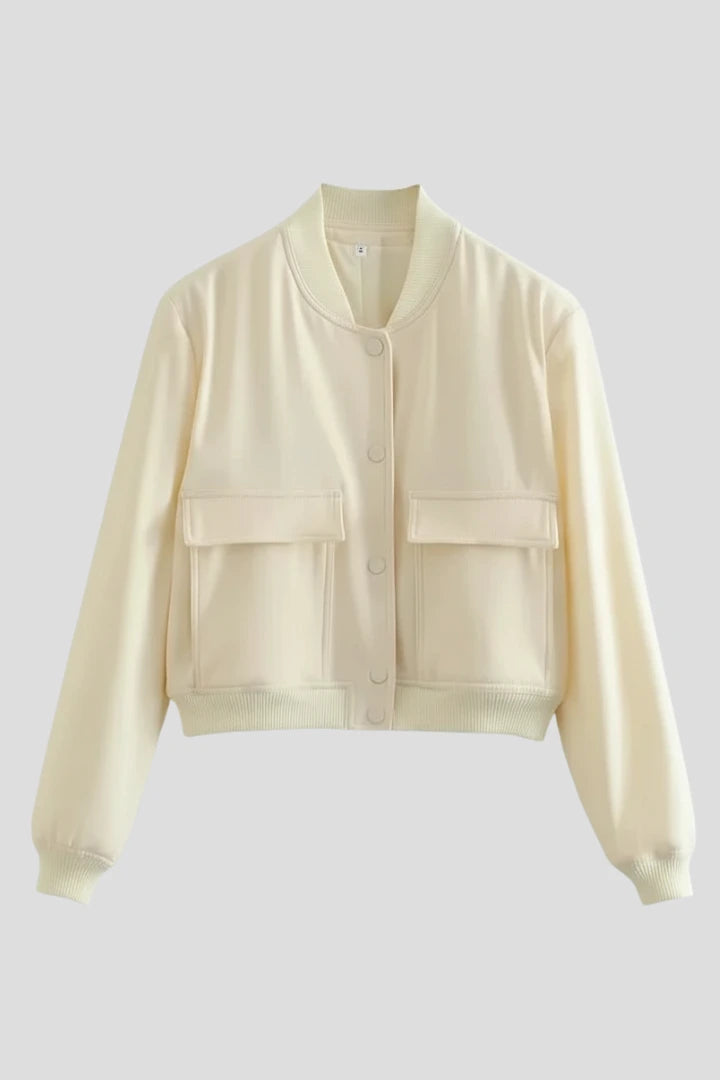Driftly | Bomber Jacket Women's Baseball Collar Snap Button - product photo 1