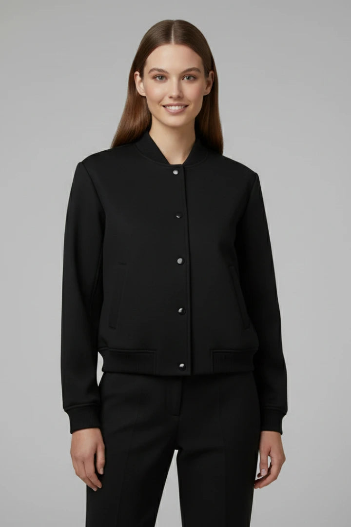 Driftly | Bomber Jacket Women's Baseball Collar Snap Button - product photo 7